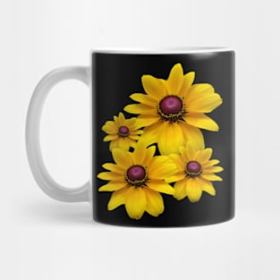 yellow blooming coneflowers, flowers, petals, floral, Mug